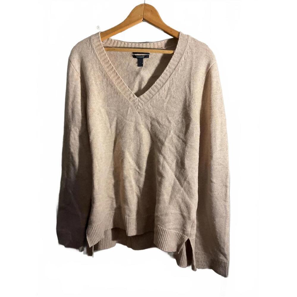 J. Crew |Cashmere  Blend Sweater With Leather Details | Color: Tan | Size:XL